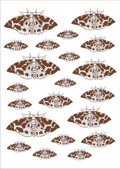 Borboletas sépia para porcelana - 12 folhas