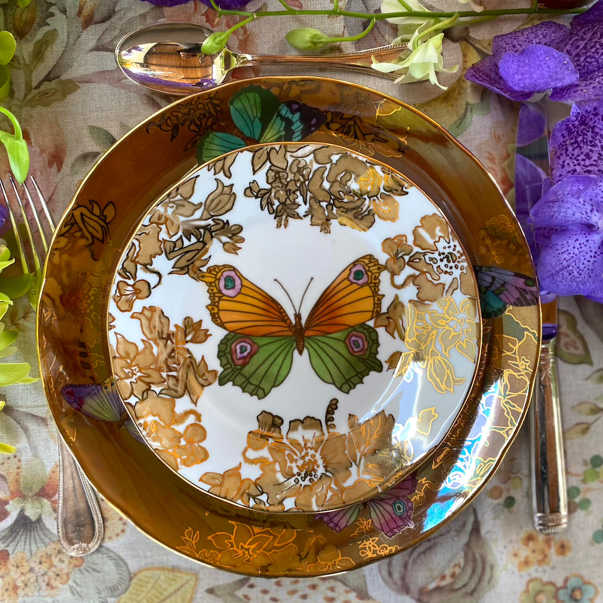 Borboletas sépia para porcelana - 12 folhas
