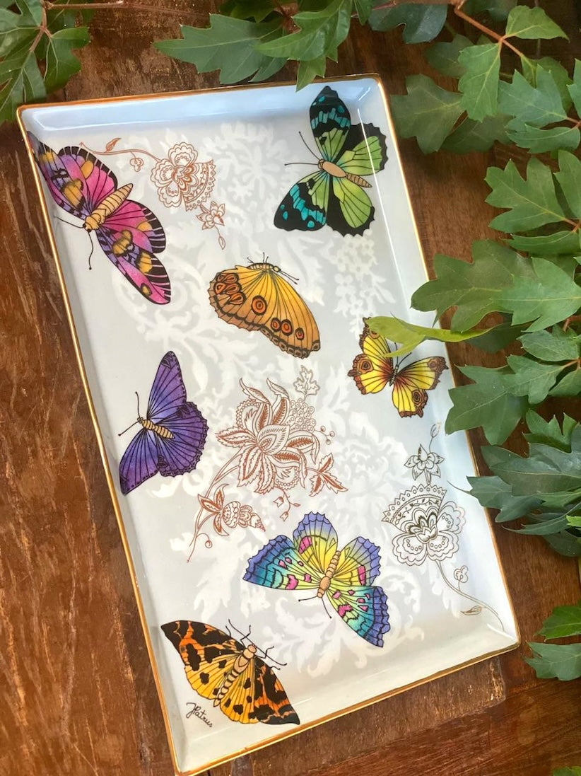 Borboletas pretas para porcelana - 12 folhas