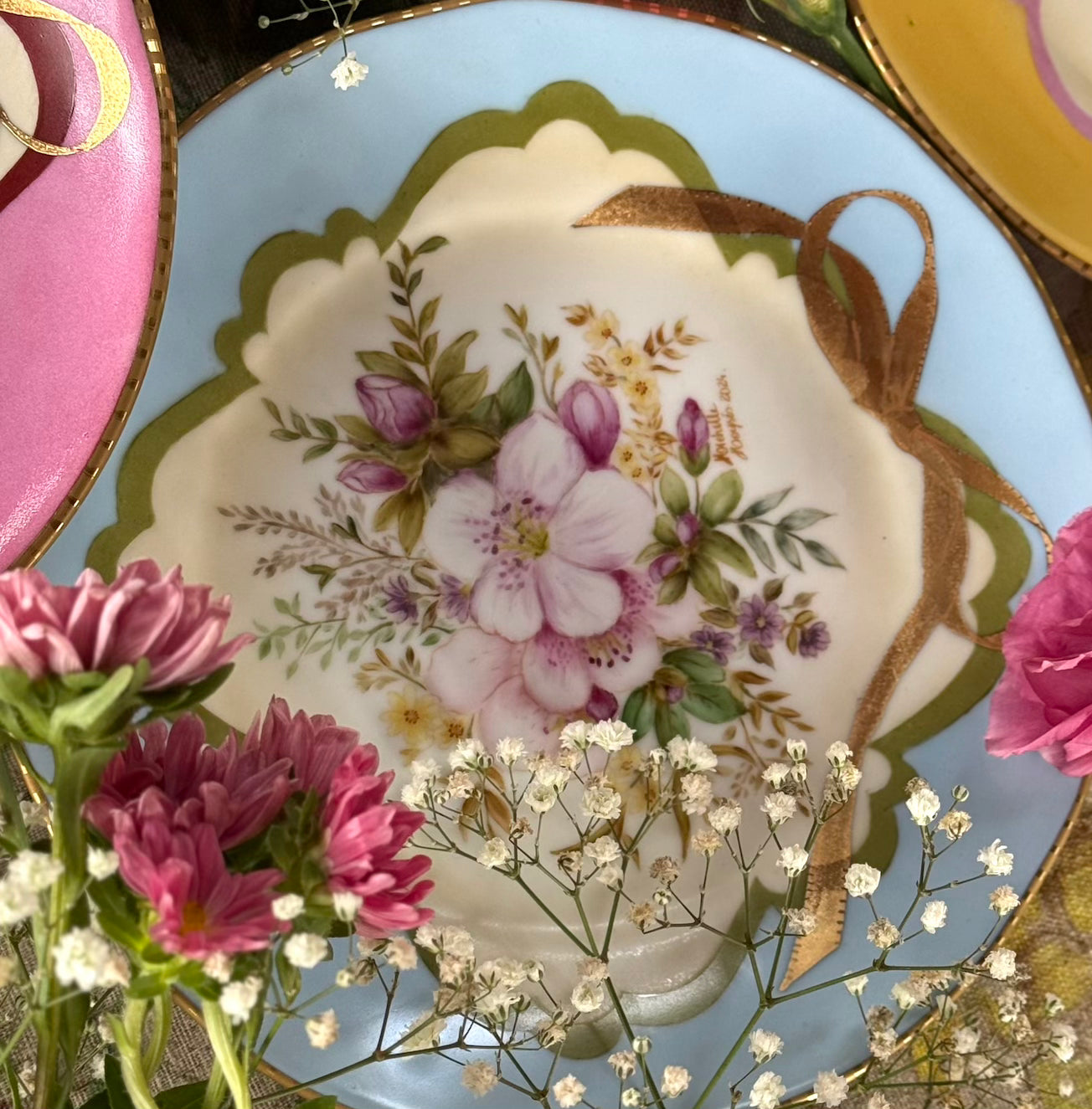 Flores bouquet pra porcelana - 12 folhas