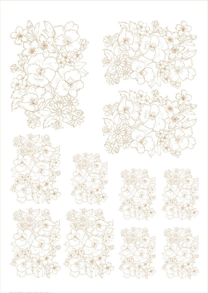 Flores bouquet pra porcelana - 12 folhas
