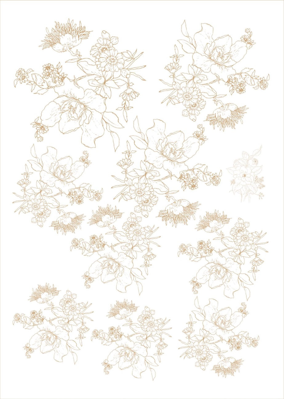Flores bouquet pra porcelana - 12 folhas