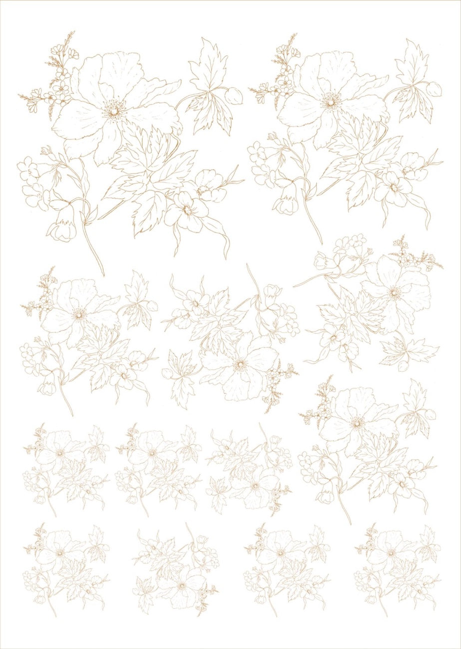Flores bouquet pra porcelana - 12 folhas