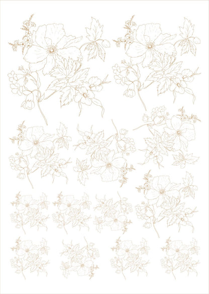 Flores bouquet pra porcelana - 12 folhas