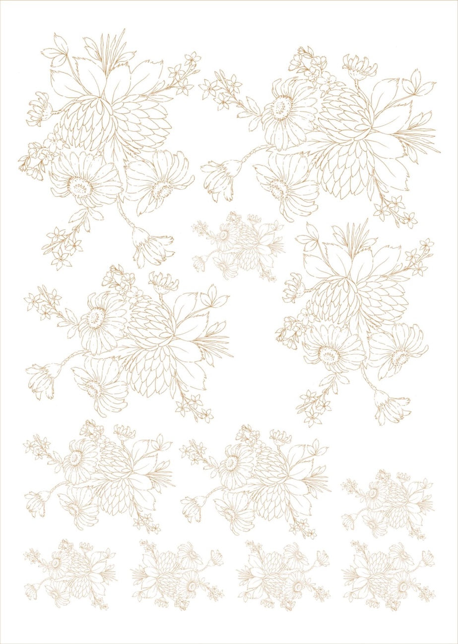 Flores bouquet pra porcelana - 12 folhas