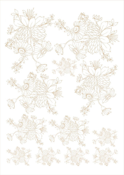 Flores bouquet pra porcelana - 12 folhas