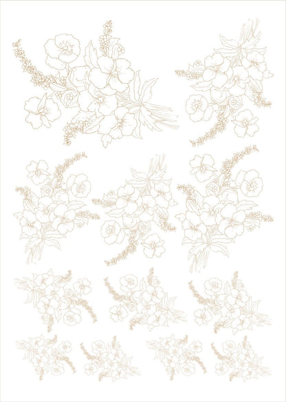 Flores bouquet pra porcelana - 12 folhas