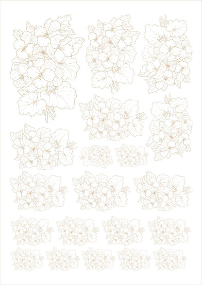 Flores de corte para porcelana - 14 folhas