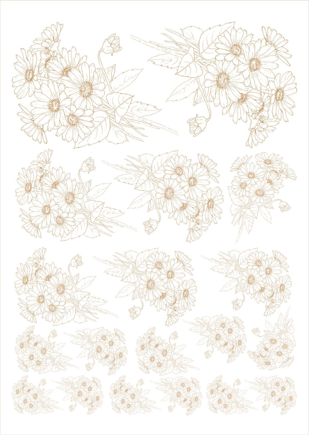 Flores de corte para porcelana - 14 folhas
