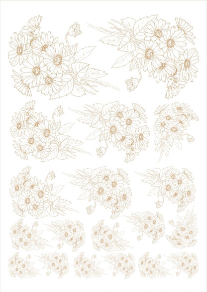 Flores de corte para porcelana - 14 folhas
