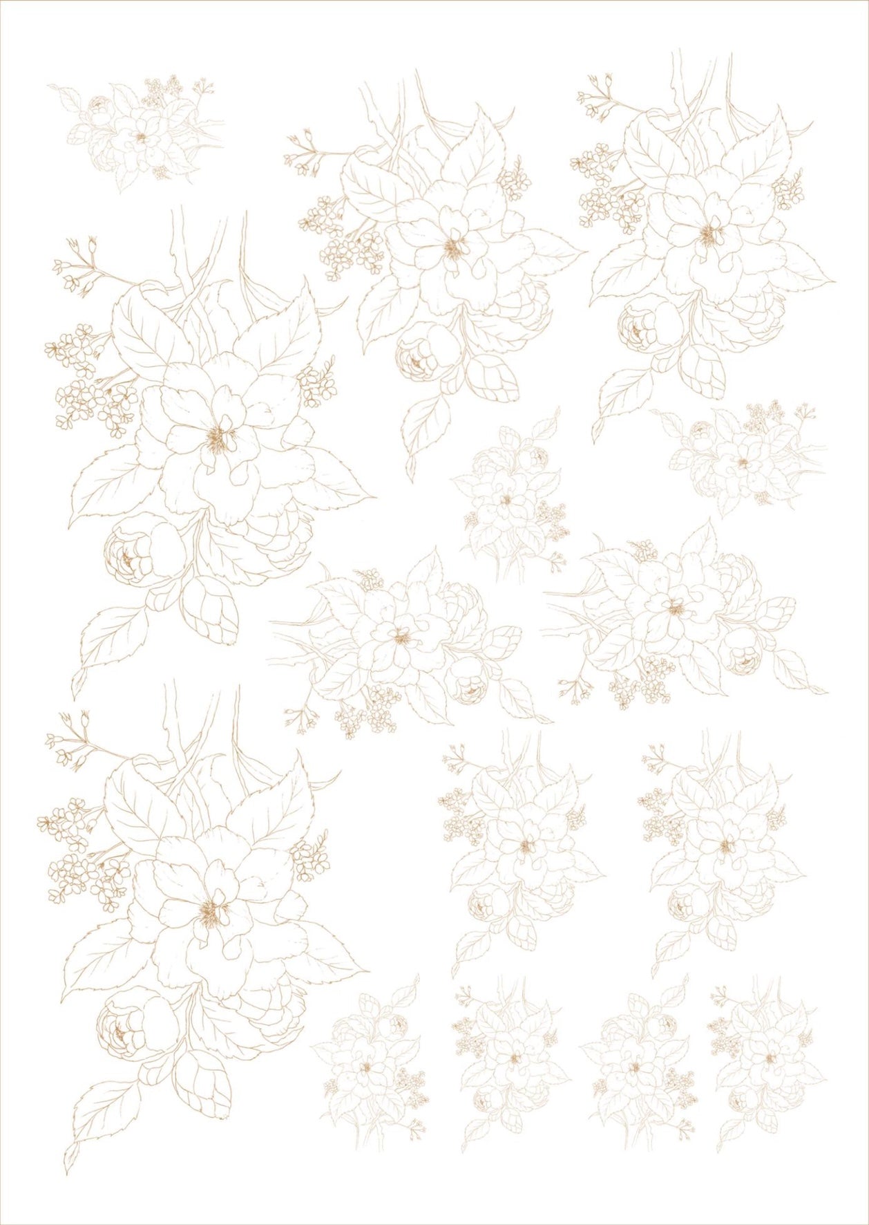 Flores de corte para porcelana - 14 folhas