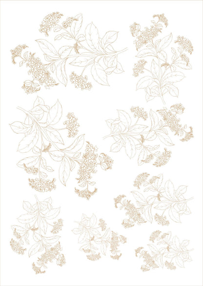 Flores de corte para porcelana - 14 folhas