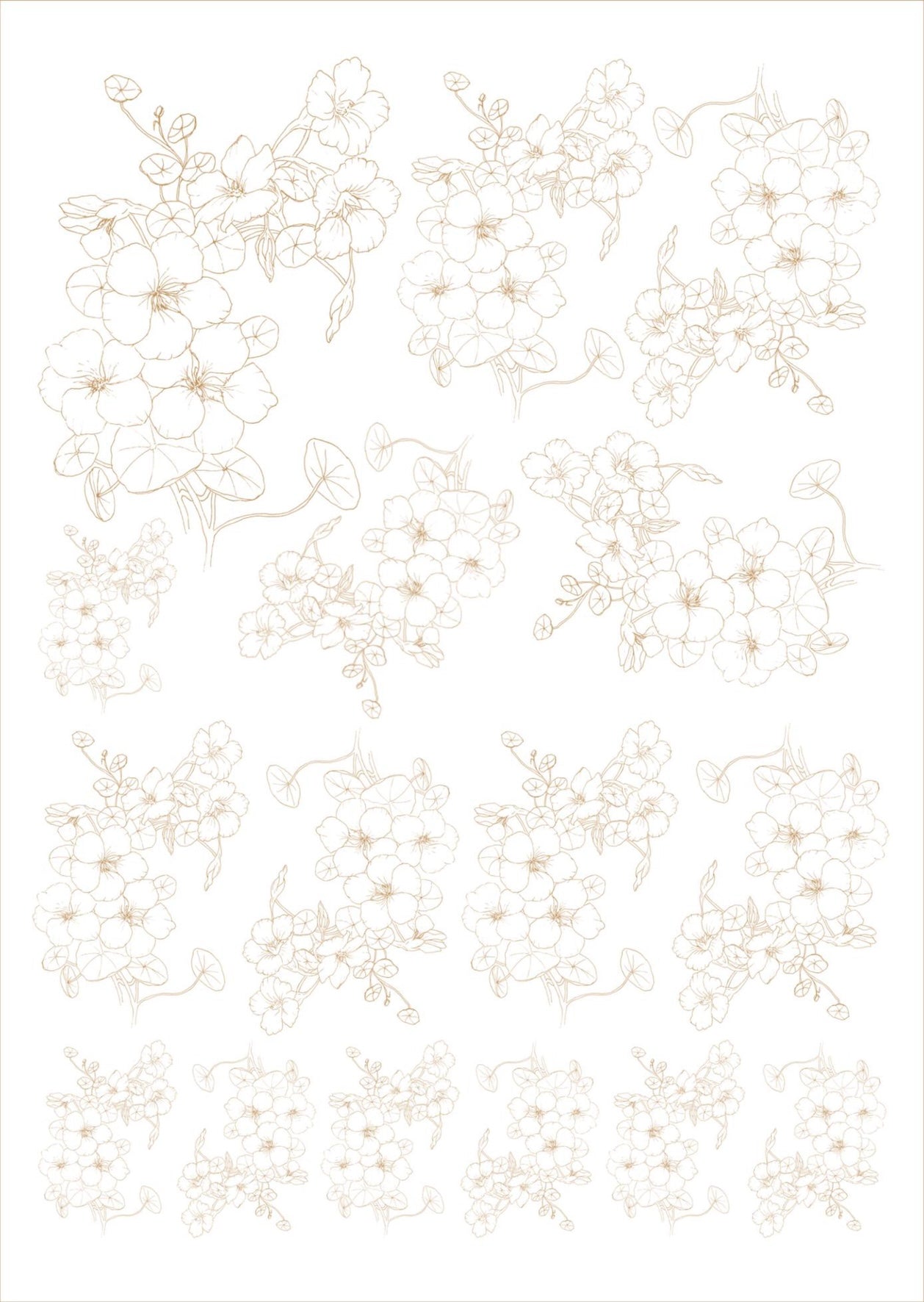 Flores de corte para porcelana - 14 folhas
