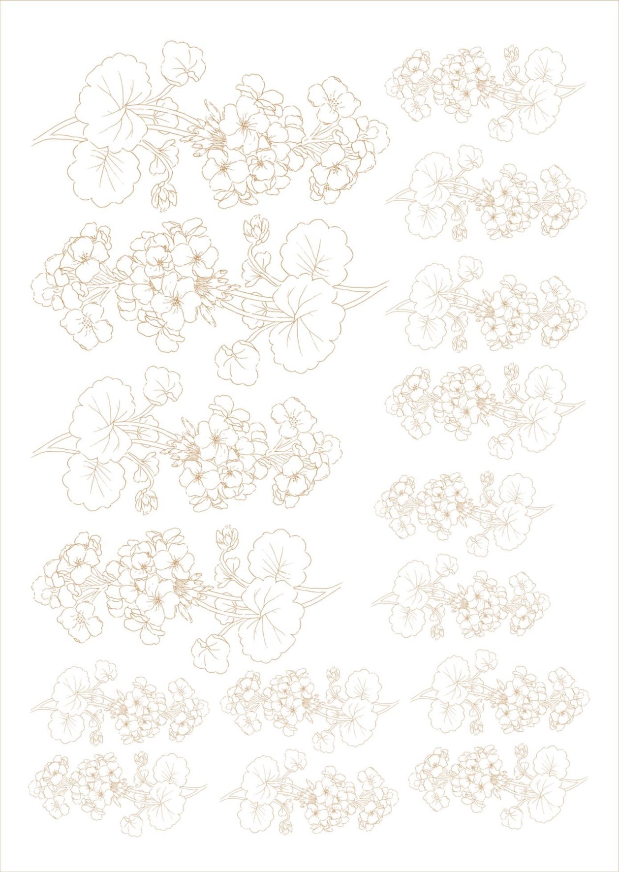 Flores de corte para porcelana - 14 folhas