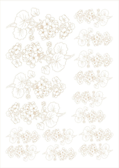 Flores de corte para porcelana - 14 folhas