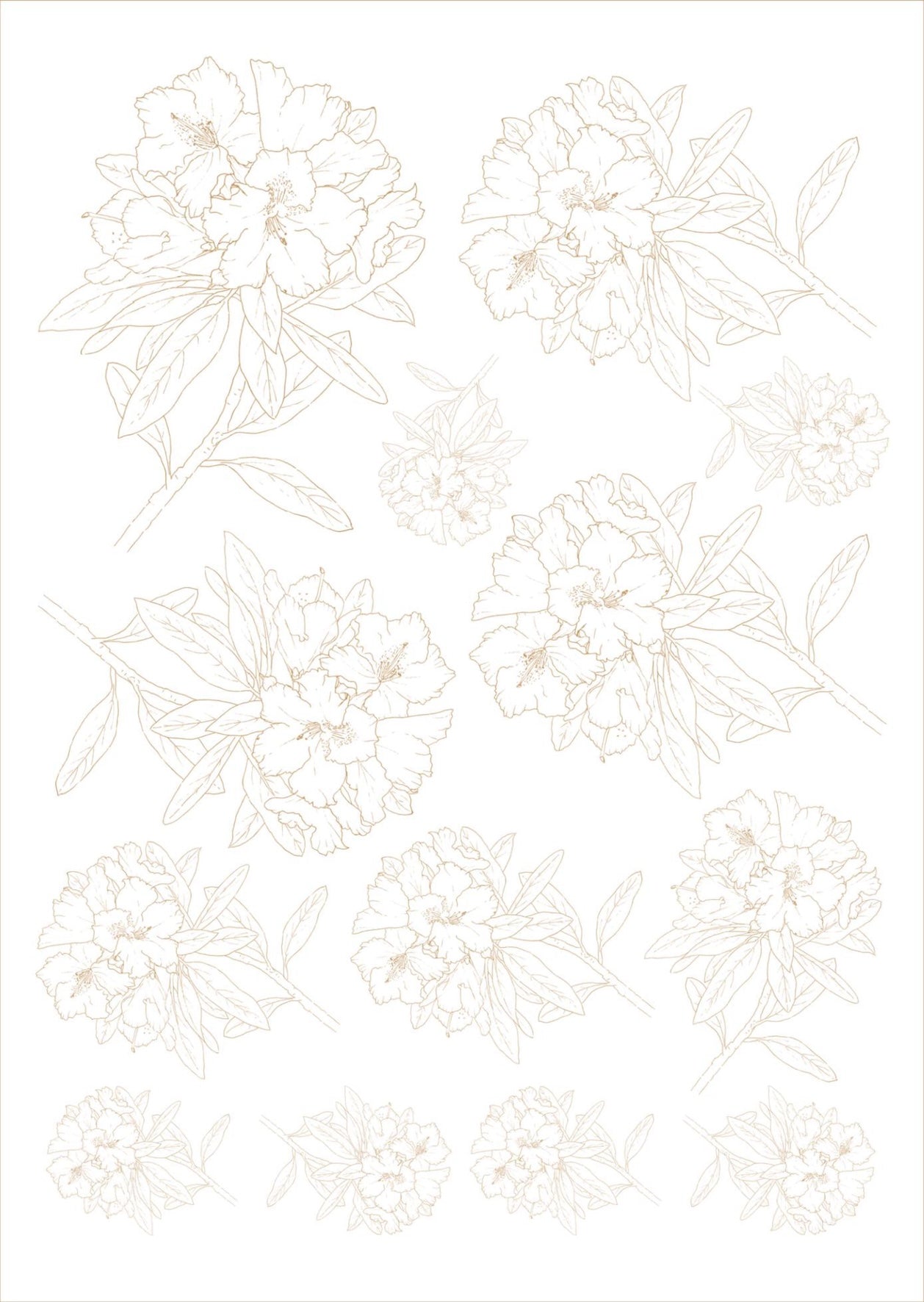 Flores de corte para porcelana - 14 folhas