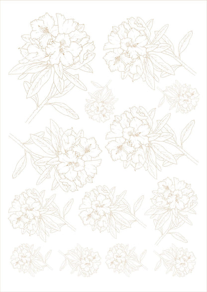 Flores de corte para porcelana - 14 folhas