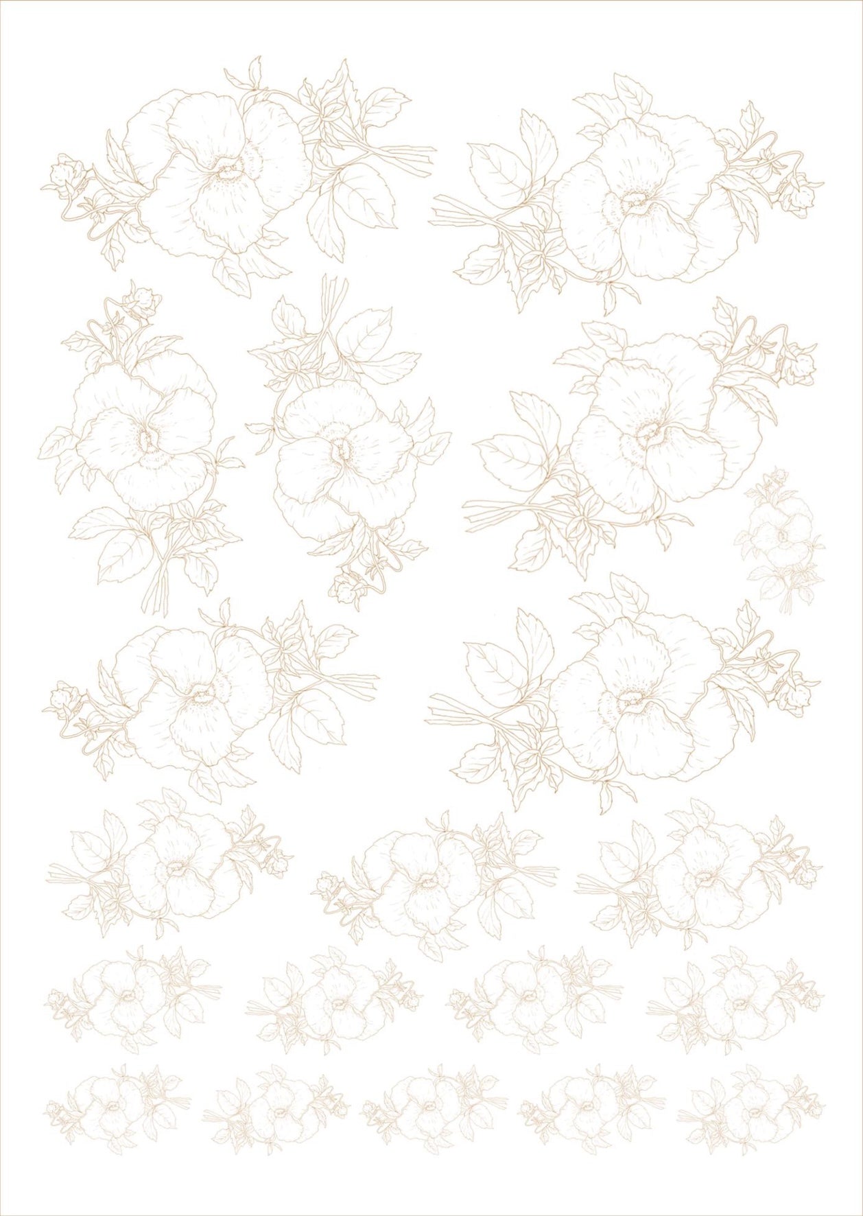 Flores de corte para porcelana - 14 folhas