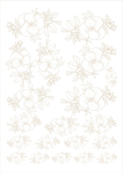 Flores de corte para porcelana - 14 folhas