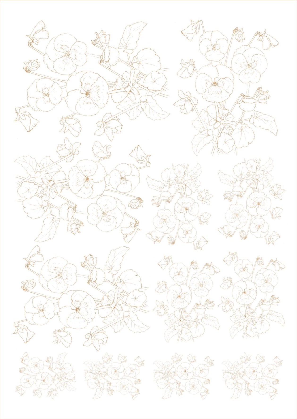 Flores de corte para porcelana - 14 folhas