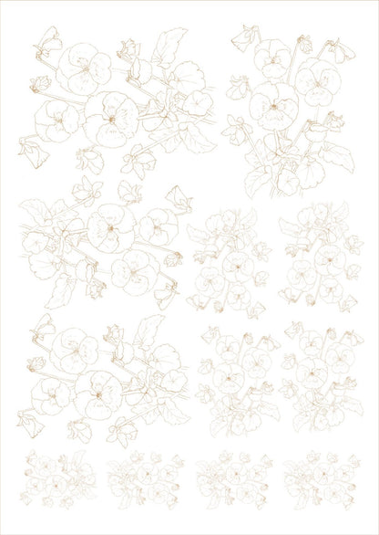 Flores de corte para porcelana - 14 folhas