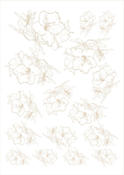 Flores de corte para porcelana - 14 folhas