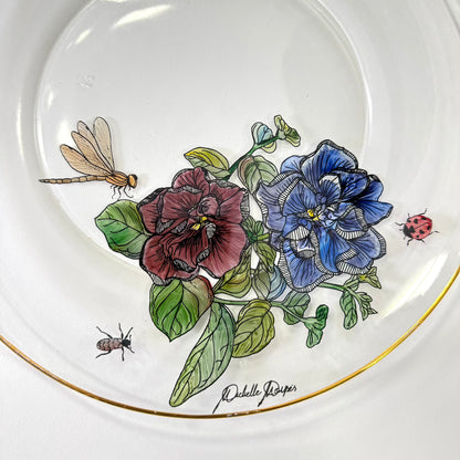 Flores e insetos para vidro - 8 folhas