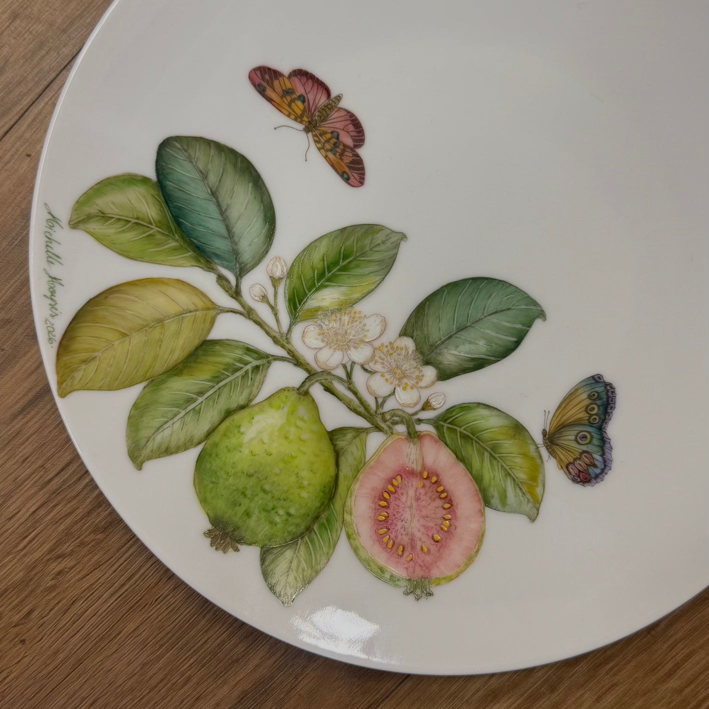 Frutas brasileiras sépia claro para porcelana - 16 folhas