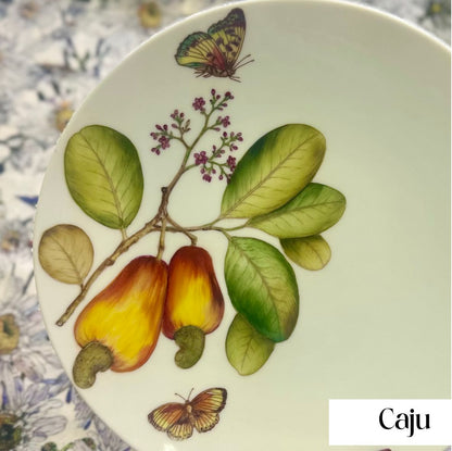 Frutas brasileiras sépia claro para porcelana - 16 folhas