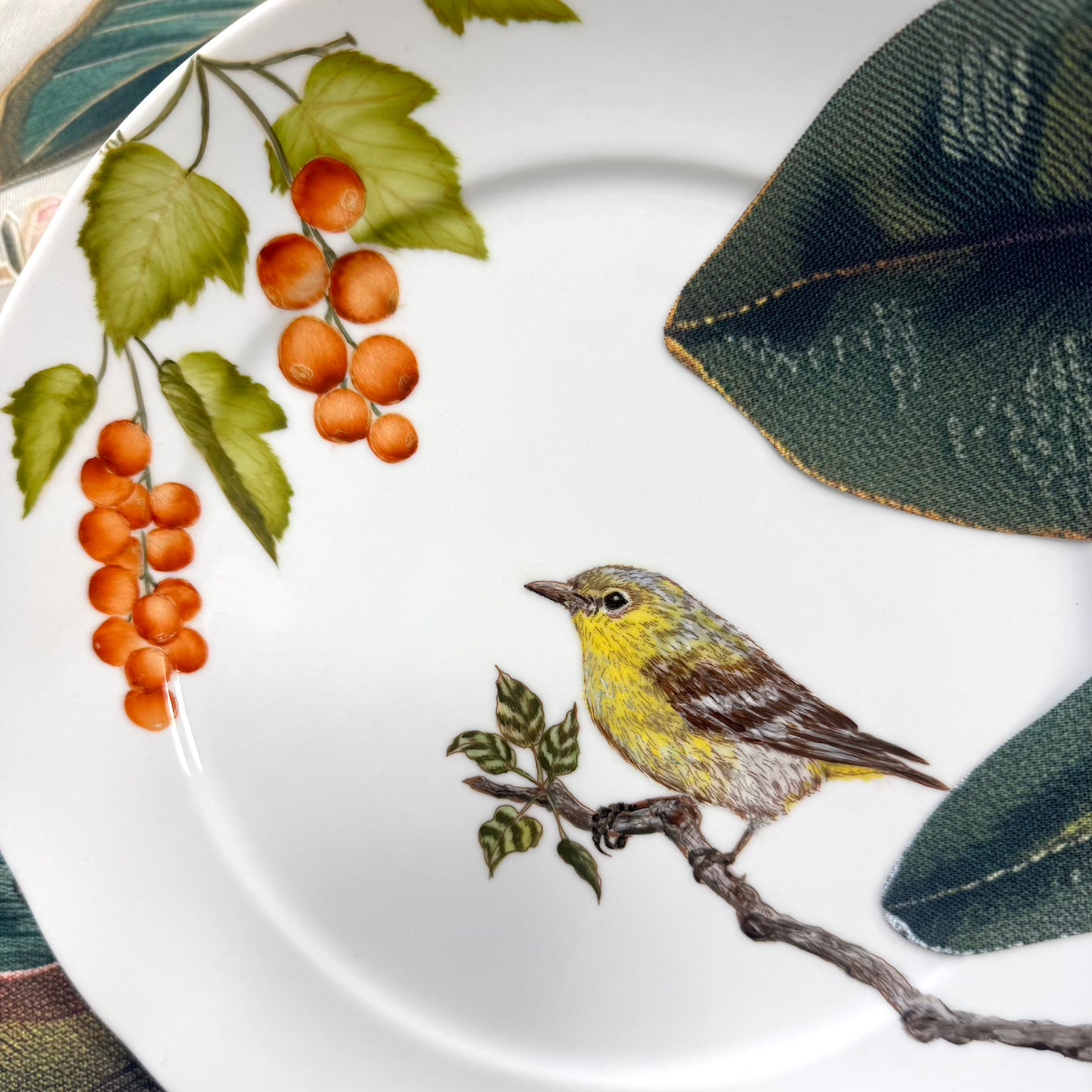 Folhas e frutas para porcelana - 12 folhas
