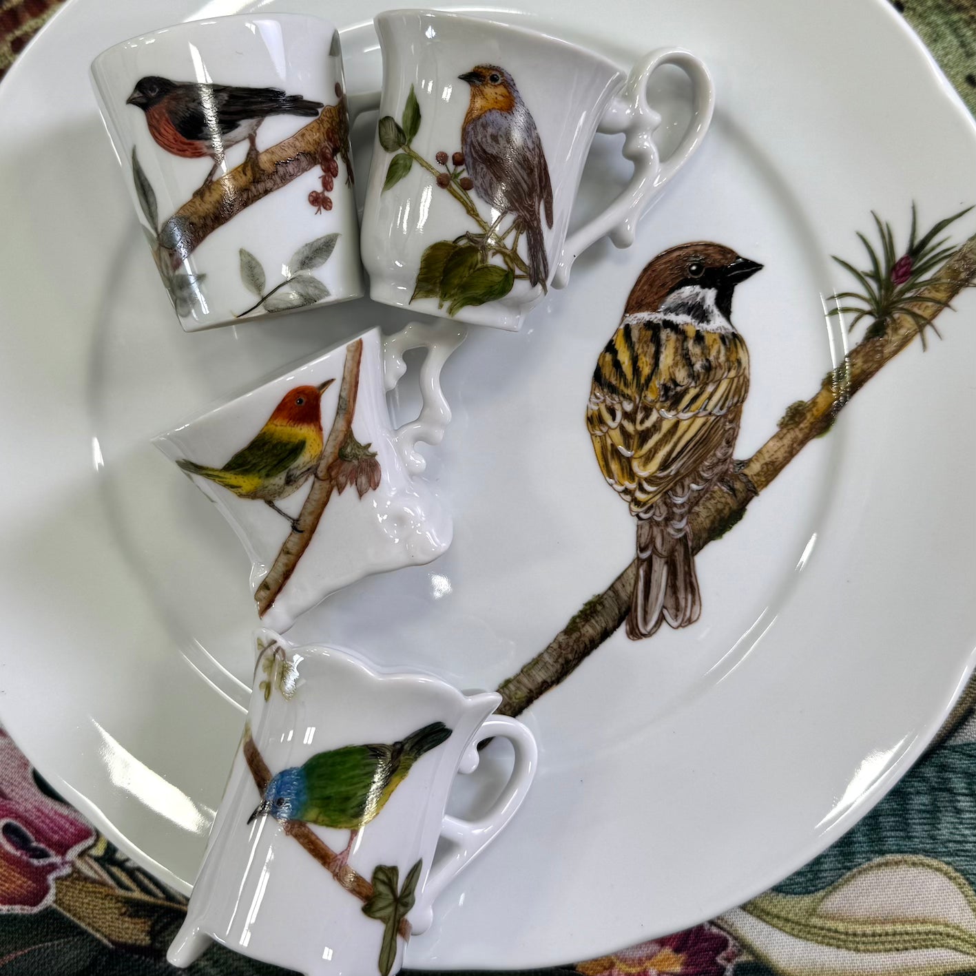 Pássaros para porcelana - 18 folhas